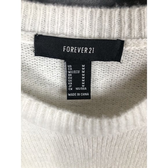 Forever 21 Sweater Women’s Ivory Top Adult Size Medium - Picture 3 of 9